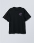 Oversized T-shirt ARSC With Lilac Logo 7х7cm in Deep Black