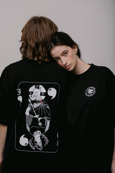 Oversized T-shirt х steve_coccodrillo Cynocephaly in Black