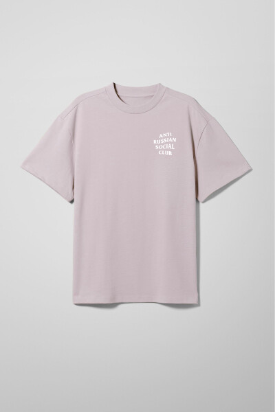 Oversized T-shirt ARSC With White Logo 7х7сm in Lilac