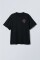 Oversized T-shirt ARSC With Pink Logo 7х7сm in Deep Black