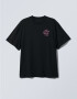 Oversized T-shirt ARSC With Pink Logo 7х7сm in Deep Black