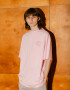 Oversized T-shirt ARSC With Pink Logo 7x7cm in Light Pink