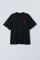 Oversized T-shirt ARSC With Red Logo 7х7cm in Deep Black