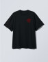 Oversized T-shirt ARSC With Red Logo 7х7cm in Deep Black