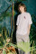 Oversized T-shirt Rose Bird x Nataliya Silver in White