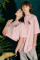 Oversized T-shirt Rose Bird x Nataliya Silver in Light Pink #2