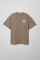 Oversized T-shirt ARSC With White Logo 7x7cm in Coyote
