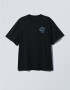 Oversized T-shirt ARSC With Blue Logo 7x7cm in Deep Black