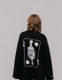 Oversized Long Sleeve T-shirt х steve_coccodrillo Kostiy in Black