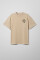 Oversized T-shirt ARSC With Black Logo 7x7cm in Beige