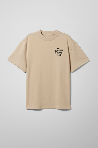 Oversized T-shirt ARSC With Black Logo 7x7cm in Beige