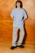 Oversized T-shirt ARSC With Pink Logo 7х7сm in Light Blue #4