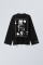 Oversized Long Sleeve T-shirt х steve_coccodrillo Cynocephaly in Black
