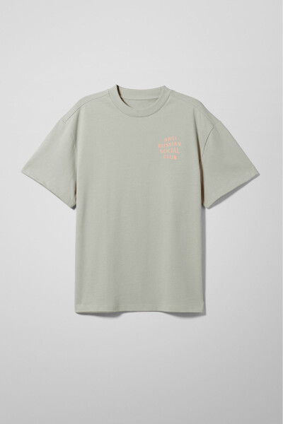 Oversized T-shirt ARSC With Peach Logo 7x7cm in Light Olive