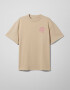 Oversized T-shirt ARSC With Pink Logo 7x7cm in Beige