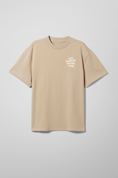 Oversized T-shirt ARSC With White Logo 7x7cm in Beige