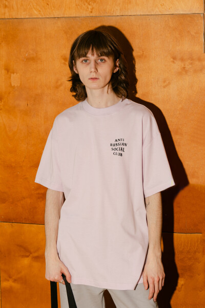 Oversized T-shirt ARSC With Black Logo 7x7cm in Light Lilac