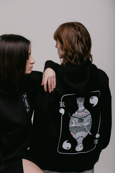 Oversized Hoodie х steve_coccodrillo King in Black