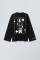 Oversized Long Sleeve T-shirt х steve_coccodrillo Jack in Black