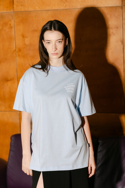 Oversized T-shirt ARSC With White Logo 7х7cm in Light Blue
