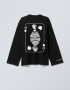 Oversized Long Sleeve T-shirt х steve_coccodrillo Queen in Black