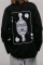 Oversized Long Sleeve T-shirt х steve_coccodrillo Kostiy in Black #7