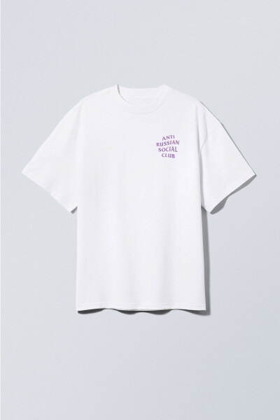 Oversized T-shirt ARSC With Lilac Logo 7x7cm in White 