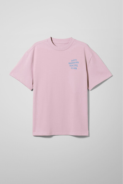Oversized T-shirt ARSC With Blue Logo 7x7cm in Light Pink