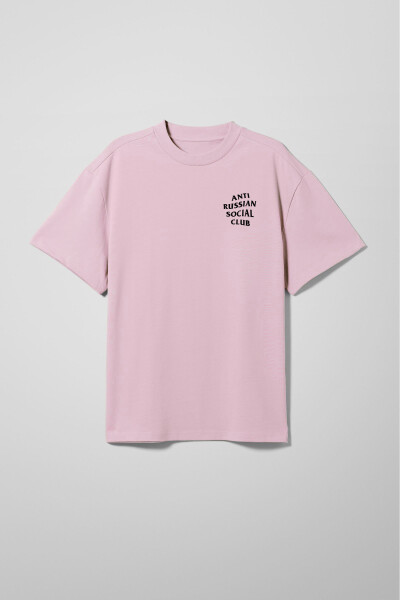 Oversized T-shirt ARSC With Black Logo 7x7cm in Light Pink 