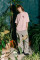 Oversized T-shirt Rose Bird x Nataliya Silver in Light Pink