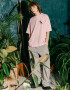Oversized T-shirt Rose Bird x Nataliya Silver in Light Pink