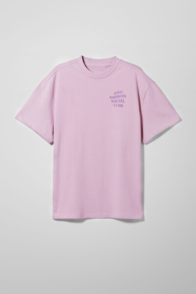 Oversized T-shirt ARSC With Lilac Logo 7x7cm in Light Pink