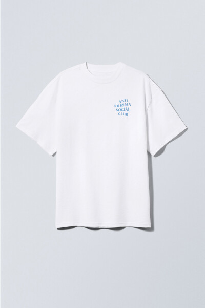 Oversized T-shirt ARSC With Blue Logo 7x7cm in White