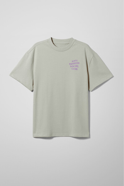 Oversized T-shirt ARSC With Lilac Logo 7x7cm in Light Olive