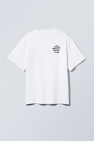 Oversized T-shirt ARSC With Black Logo 7х7сm in White