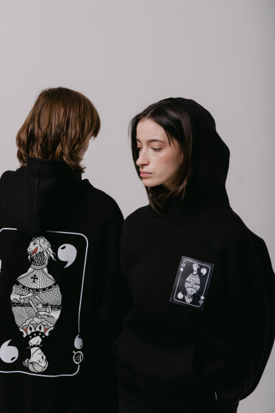 Oversized Hoodie х steve_coccodrillo Zmiivna in Black