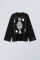 Oversized Long Sleeve T-shirt х steve_coccodrillo Zmiivna in Black