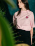 Oversized T-shirt Rose Bomb x Nataliya Silver in Light Pink