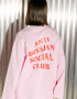 Oversized Long Sleeve T-shirt ARSC with Red Logo 30x30cm in Light Pink