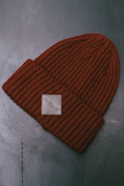 Coarse Knitted Beanie Hill in Burgundy