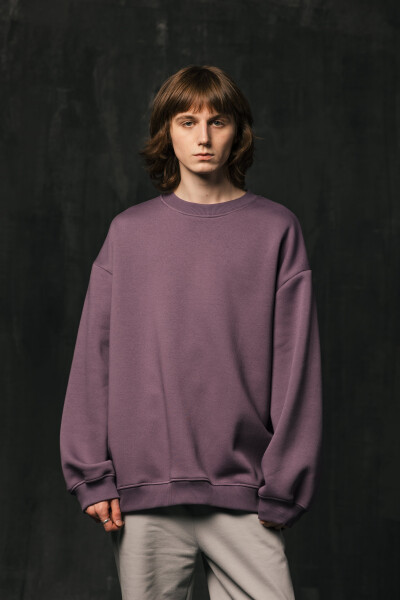 Basic Oversized Sweatshirt Mood in Purple