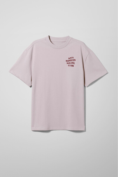 Oversized T-Shirt ARSC With Marsala Logo 7х7сm in Light Lilac