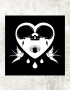 Patch Heart with Swallow 8x8cm (3.1x3.1in)