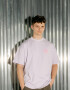 Oversized T-Shirt ARSC With Pink Logo 7х7сm in Light Lilac