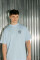 Oversized T-shirt ARSC With Black Logo 7x7cm in Light Blue 