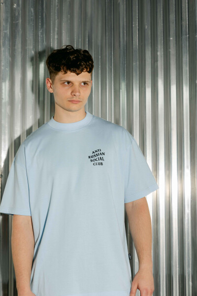 Oversized T-shirt ARSC With Black Logo 7x7cm in Light Blue 