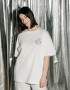 Oversized T-shirt Purr Heart 9x9cm х kotastiia in Ivory