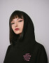 Superoversized hoodie ARSC with pink logo 7x7cm in black
