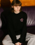 Oversized Long Sleeve T-shirt ARSC with Pink Logo 7x7cm in Black