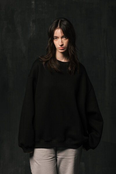 Basic Oversized Sweatshirt Mood in Black